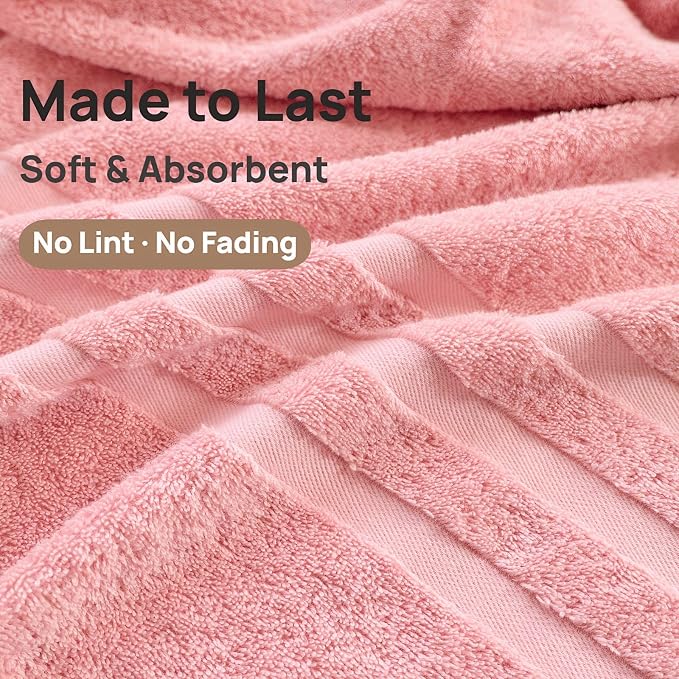 Bath Towels 4 Pack, 30 x 60 Inches, Large 100% Cotton Towels, Comfortable - Image 4