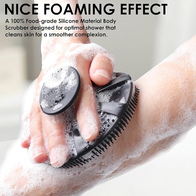 INNERNEED Food-Grade Soft Silicone Body Scrubber Shower Brush Handheld - Image 3