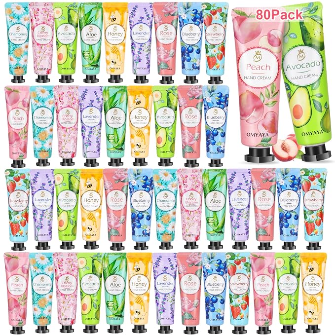 80 Pack Hand Cream Gift Set: Hand Lotion Travel Size, Teacher Appreciation Gifts by Kiytar