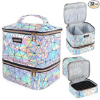SAVILAND Nail Polish Organizer Bag: PU Leather Nail Kit Organizer Holds 30 by SAVILAND