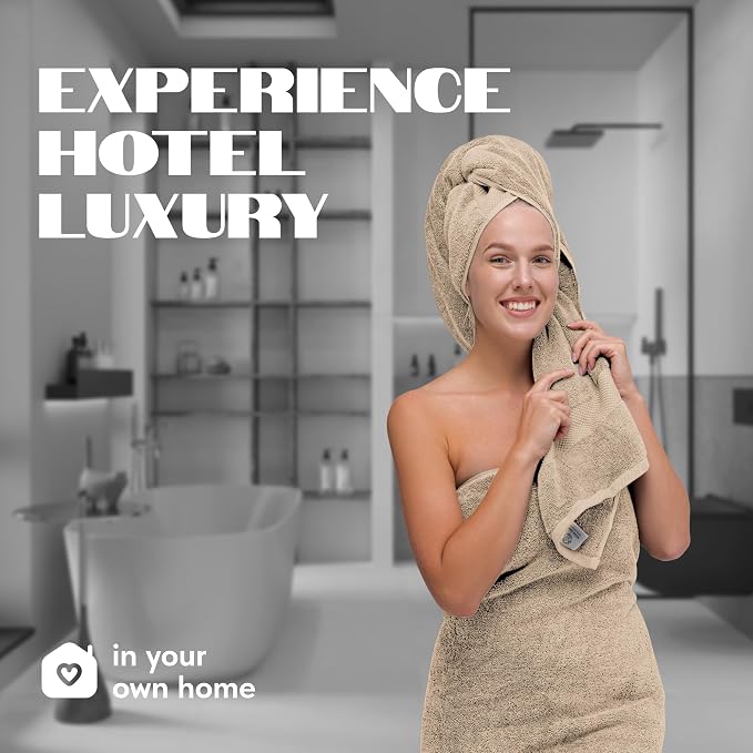 White Classic Luxury Bath Towels Set of 4 Large - Image 6