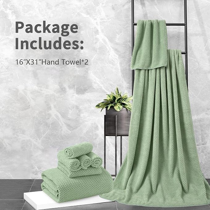 Hand Towels Set 2 Pack-16“x31”, Ultra Soft Microfibers Bathroom Towel Set - Image 7
