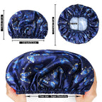 4 PCS Shower Cap for Women, Elastic and Reusable Bath Caps, Double Layers - Image 4