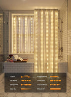 Brightown 180 LED Shower Curtain Lights, 70 Inch Warm White Fairy Lights - Image 4