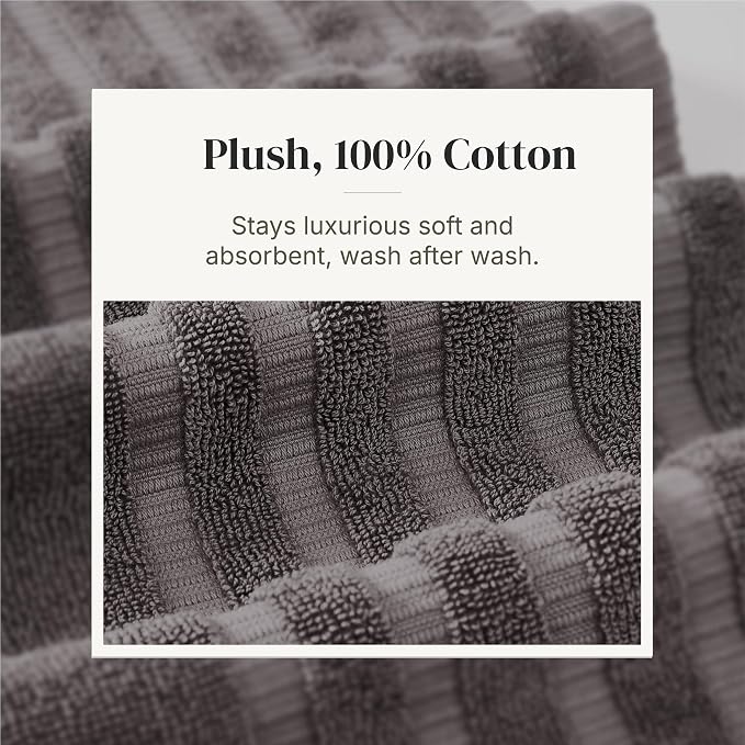 Modern Threads Classic Diamond 6-Piece 100% Cotton Towel Set – Yarn Dyed - Image 5