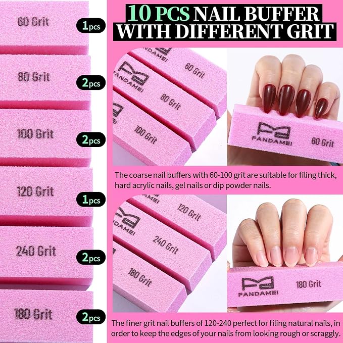 FANDAMEI Nail Buffer Block, Buffing Block, Cuticle Trimmer, Nail Tools - Image 2