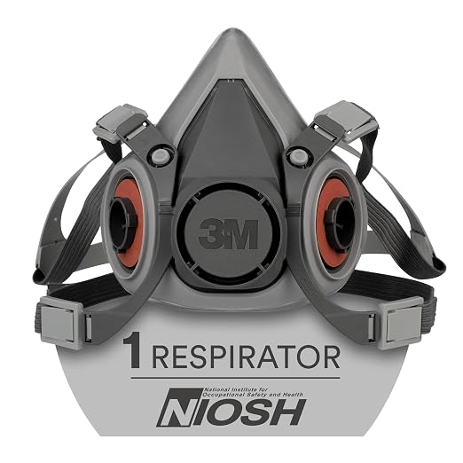 3M Half Facepiece Reusable Respirator 6100, Four-Point Harness, Comfortable Fit by 3MAutomotive