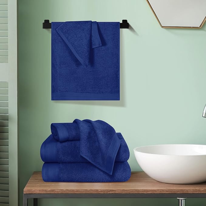 Ultra Soft 6 Pack Cotton Towel Set, Contains 2 Bath Towels 28x55 inch, 2 Hand - Image 4