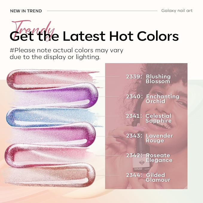 modelones Holographic Glitter Cat Eye Gel Nail Polish Kit 6 Colors - Image 7