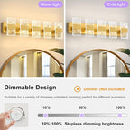 Modern LED Bathroom Light Fixtures Dimmable 5-Light Gold Vanity Light, 5CCT - Image 4