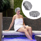 Ymapinc Reusable Shower Caps for Women, Waterproof Hair Shower Cap Adjustable - Image 7