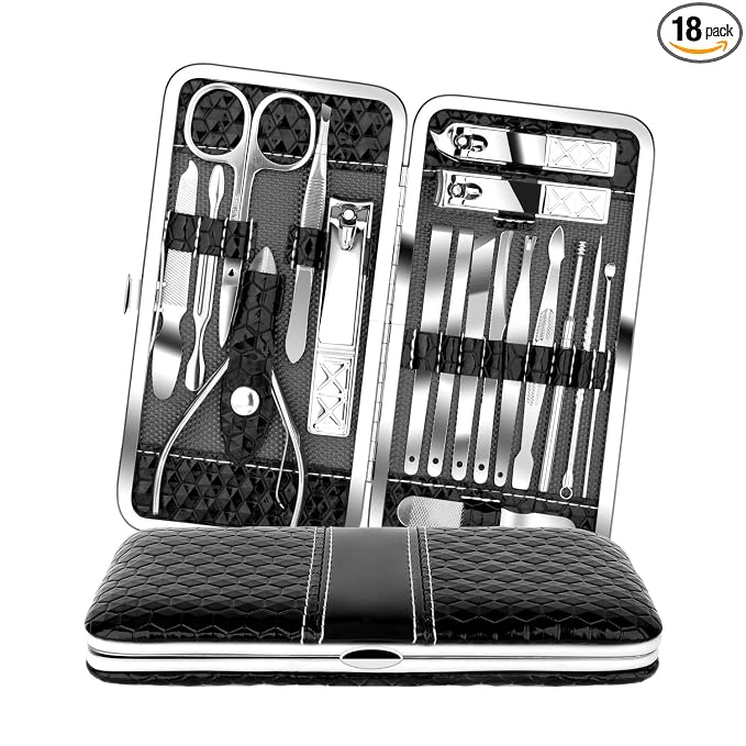 Teamkio Manicure Pedicure Set Nail Clippers Travel Hygiene Kit Stainless Steel by Teamkio