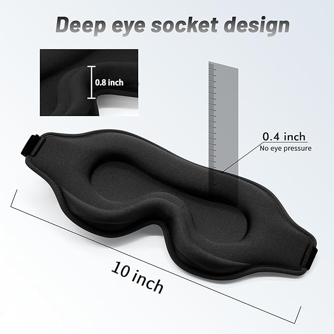 Sleep Eye Mask for Men Women, Sleeping Mask for Side Sleeper, Travel Blackout - Image 4