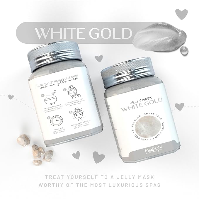 BRÜUN Jelly Mask Jar White Gold Glycolic AC AHA Peel-Off Face Care Rubber Mask - Image 5