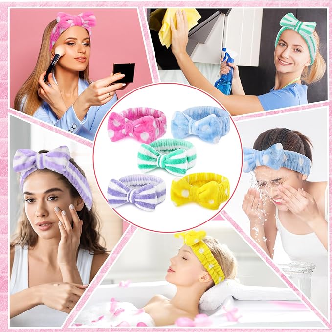 50 Pcs Pink Spa Headband Bulk Spa Sleepover Party Supplies - Image 7