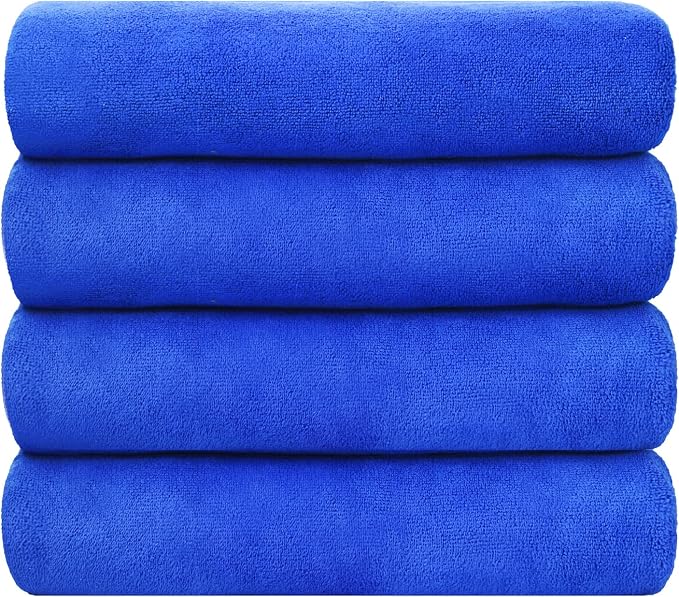 JML Microfiber Bath Towels, Extra Large Bathroom Towel Set, Dark Blue - Image 2