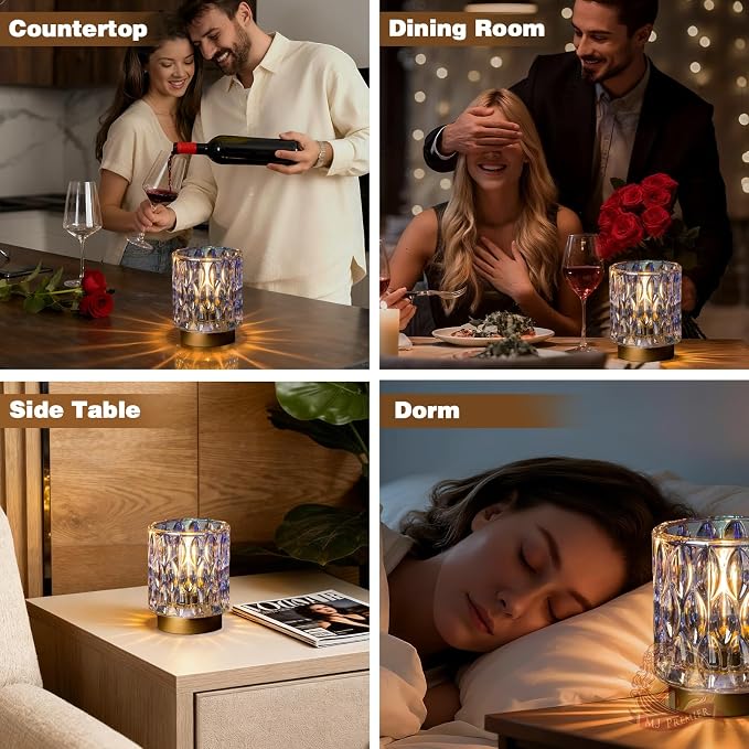 Battery Operated Table Lamps Timer, Mini Crystal Lamp - Image 8