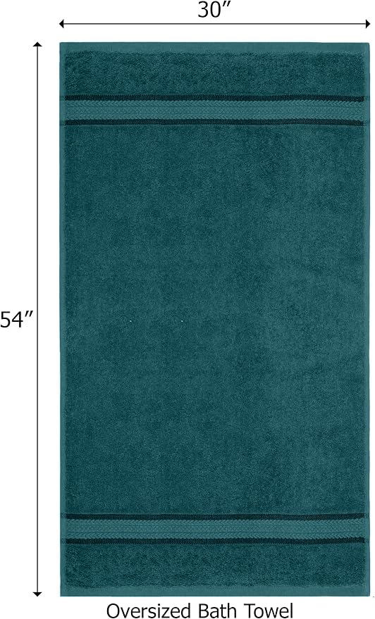 Cotton Craft Ultra Soft 4 Pack Oversized Extra Large Bath Towels 30x54 Teal - Image 2