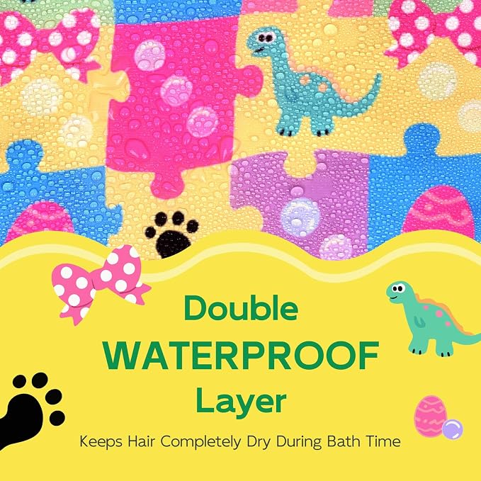 Years calm Kids Shower Cap, Waterproof Reusable Cartoon Bath Cap - Image 3