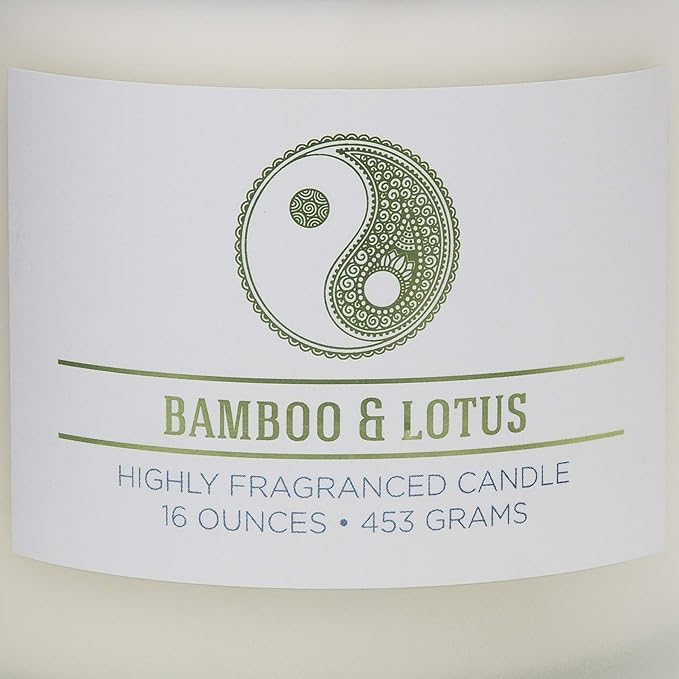 Carolina Bamboo Lotus Scented Candle, 16 oz Wellness Relaxing Aromatherapy - Image 7