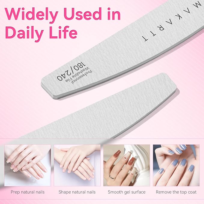Makartt Nail Files: 180/240 Grit Emery Boards - Image 7