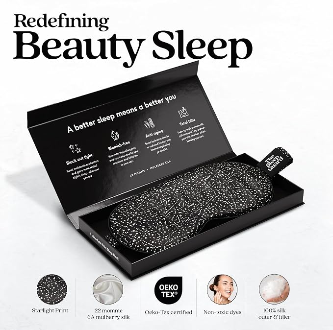 TheSleepGuard Pure Silk Sleep Mask Light Blocking Travel Essentials. Eye Masks - Image 2