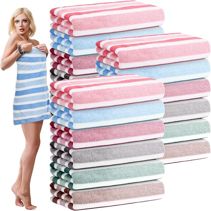 SmoothNovelty 18 Pack Microfiber Bath Towels Bulk 27'' x 60'' Oversized Size by SmoothNovelty