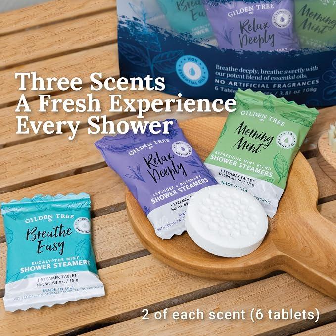Gilden Tree Shower Steamers Aromatherapy Variety Pack – Sinus Relief, - Image 3