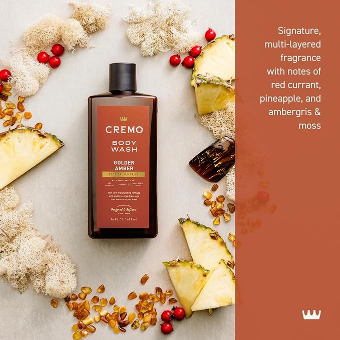 Cremo Body Wash Men, Notes of Red Currant, Ambergris and Moss, Rich-Lathering - Image 2