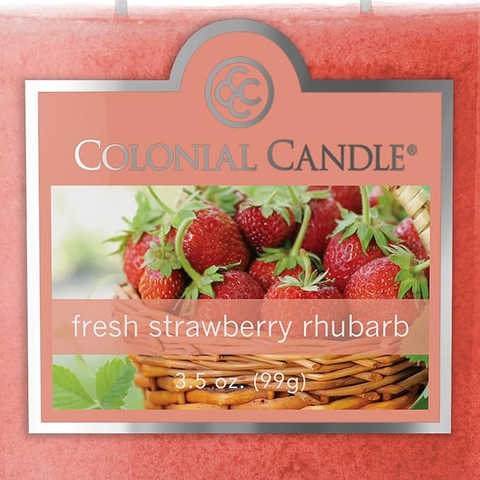 Colonial Candle Fresh Strawberry Rhubarb Scented Jar Candle, 2 Wick, 3.5 oz - Image 6