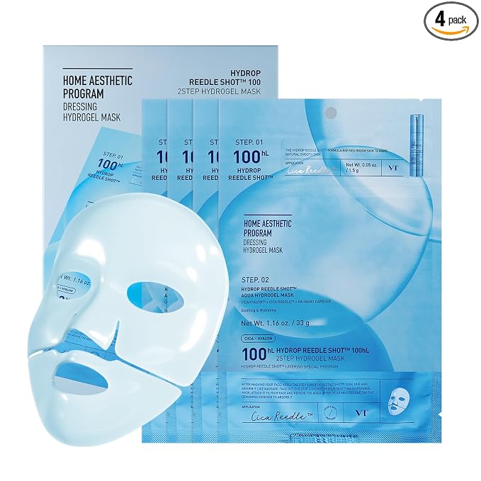 VT COSMETICS Hydrop Reedle Shot 100hl 2-Step Hydrogel Mask, Intensive Hydrating by VTCOSMETICS