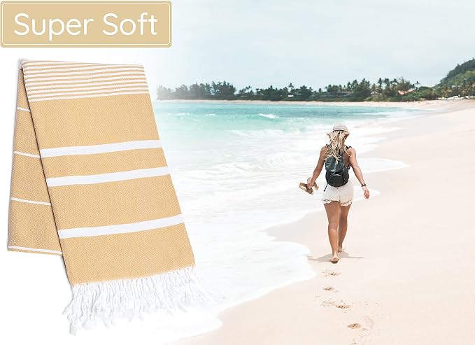 Premium Turkish Beach Towel – 100% Cotton, Quick Dry, Sand Free, Oversized - Image 4