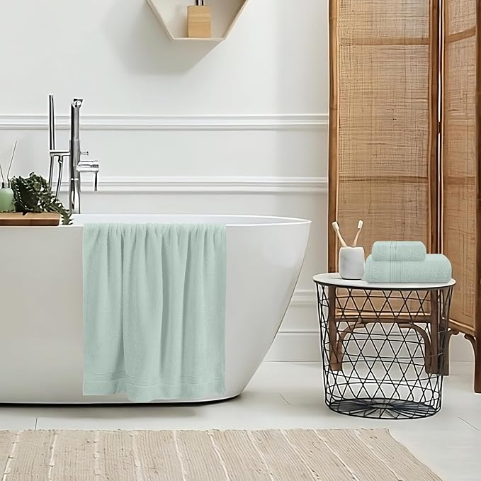 Belizzi Home Ultra Soft 3 Pack Cotton Towel Set, Contains a Bath Towel 28x55 - Image 4