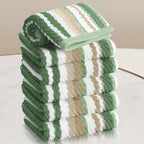 VOOVA & MOVAS Green Striped Wash Cloths by VOOVAMOVAS