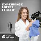 White Classic Light Blue Hand Towels - Image 7