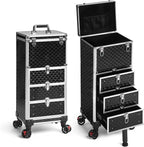 Rolling Makeup Train Case with 3 Drawers, Nail Trolley Cart Salon Station - Image 9