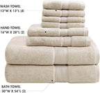 Madison Park 800GSM Bathroom Towel Set of 8 100% Cotton Bath Towel Set - Image 4