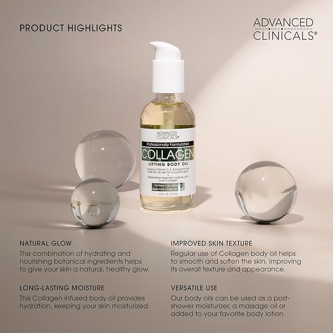 Advanced Clinicals Collagen Peptides Firming Body Lotion Face Cream + Collagen - Image 6