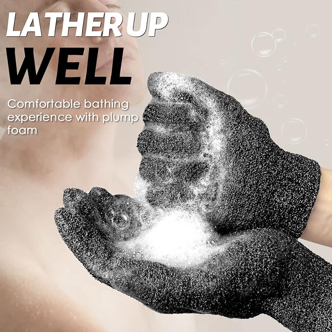 MIG4U Shower Exfoliating Scrub Gloves, Bathing Gloves Body Wash Dead Skin - Image 3