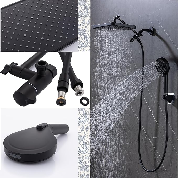 Black Large High Pressure Filtered Shower Head - Image 3