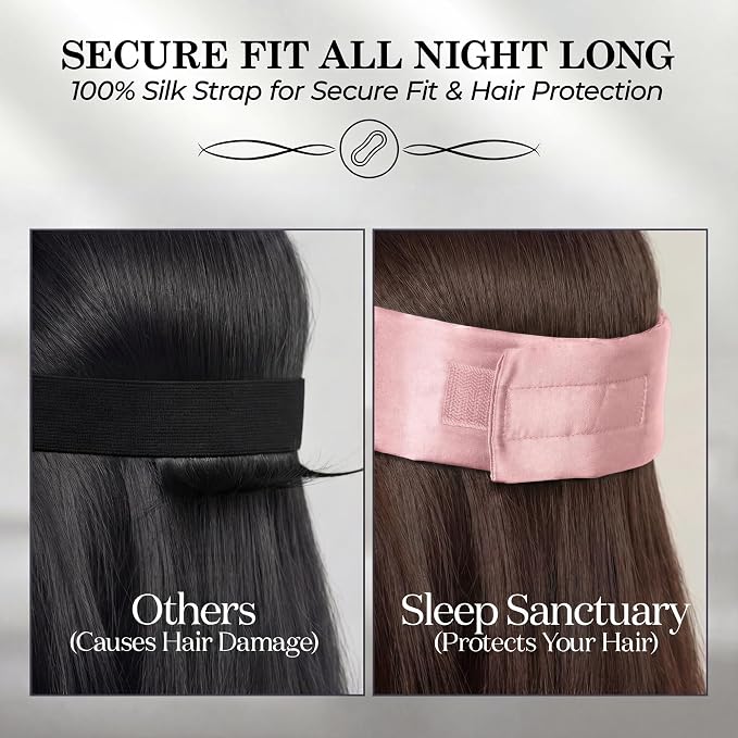 SLEEP SANCTUARY 100% Pure Mulberry Silk Sleep Mask - Image 5