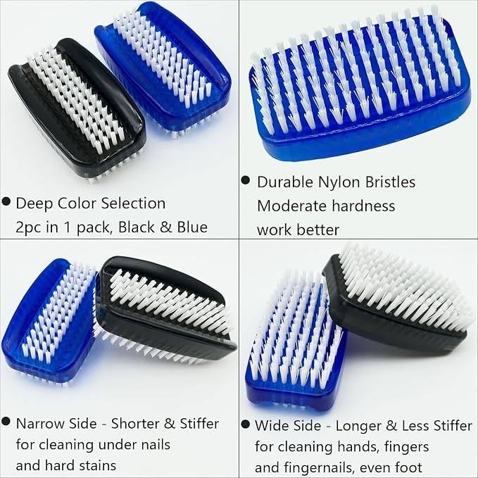 GKETN Nail Brush for Cleaning Fingernails 2 Sided Nylon Bristles Fingernail - Image 3