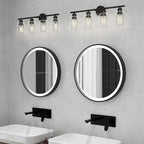 Espird 4 Light Bathroom Vanity Light Fixtures Black, Rustic Farmhouse Vanity - Image 8