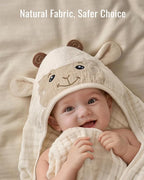 Blissful Diary Muslin Baby Hooded Towel 1 Pack, Soft & Absorbent Bath Towel - Image 7