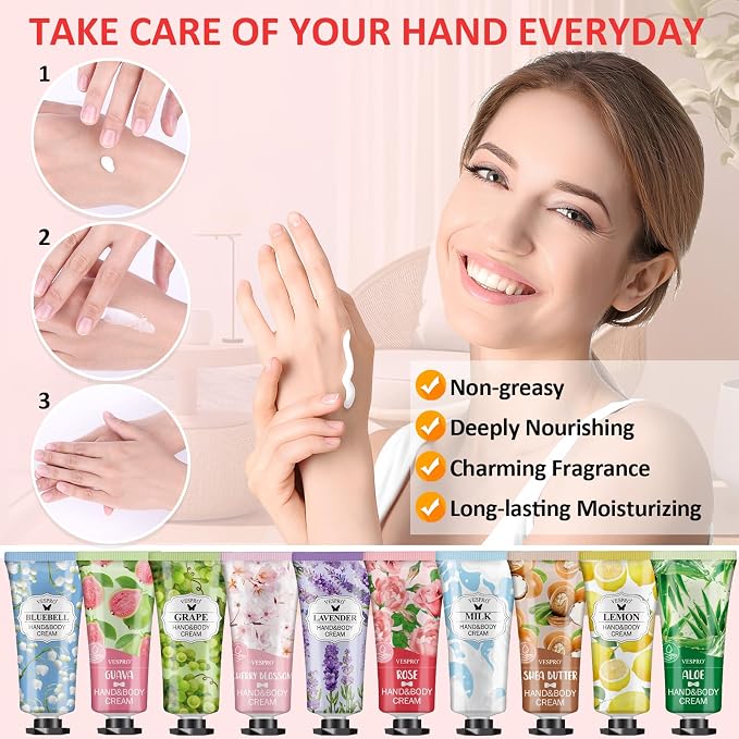 VESPRO 210 Pack Moisturizing Hand Cream Gifts Set, Mothers Day Gifts, Hand - Image 3