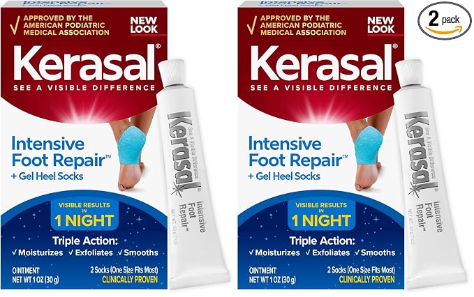 Kerasal Intensive Foot Repair Skin Healing Ointment, 1 Oz and Moisturizing Gel by Kerasal