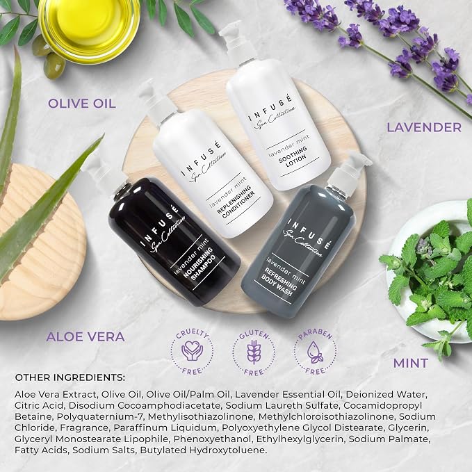 1-Shoppe Infuse Lavender Mint Spa Collection Amenities Set | 10.14 oz Pumps | - Image 4