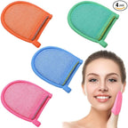 Frienda 4 Pcs Exfoliating Gloves Facial Scrub Mitts Exfoliator Scrubber by Frienda