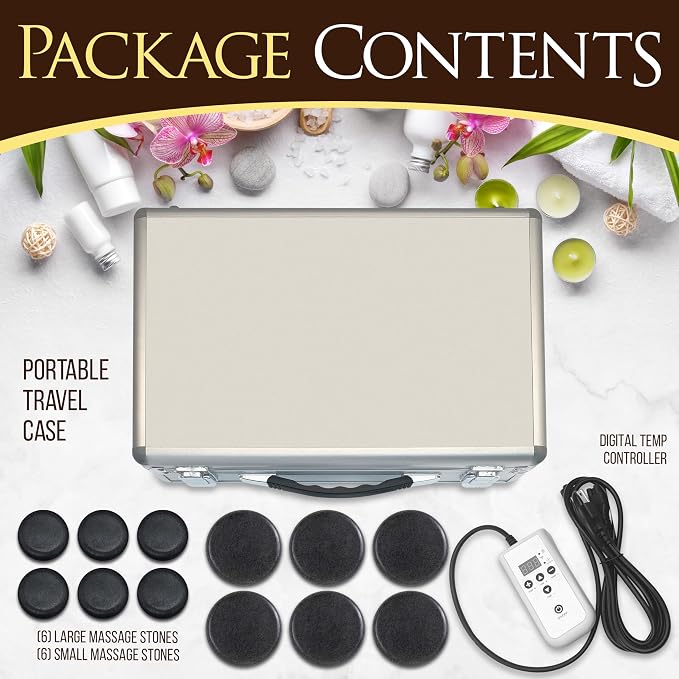 SereneLife Hot Stone Massage Kit Portable Heated Rock Therapy System - Image 8