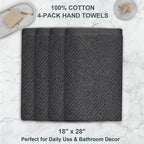 VOOVA & MOVAS Gray Hand Towels for Bathroom, Large 18" x 28" - Image 4